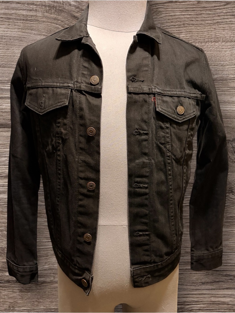 Levi's Black Trucker Jacket with Button Front